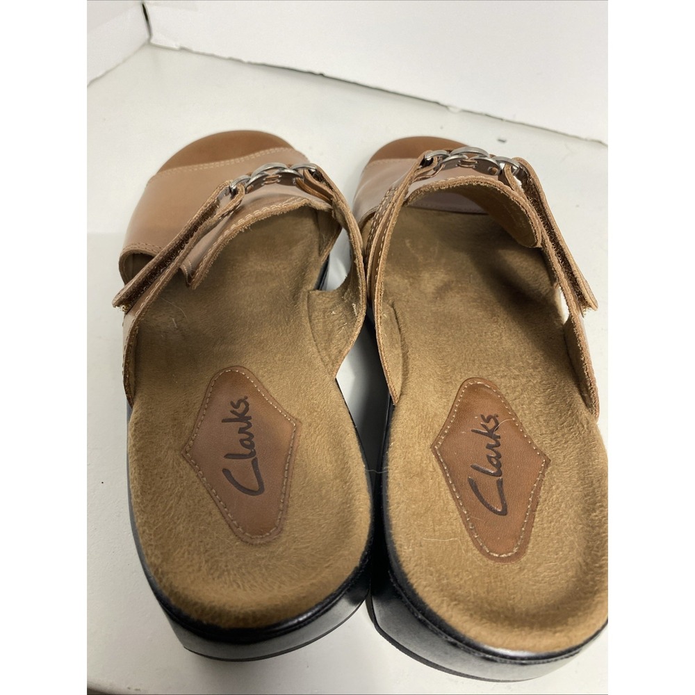 Clarks Women's Style 70082 Tan Keyna‎ Open Toe Sandals 10M Adjustable - Picture 6 of 10